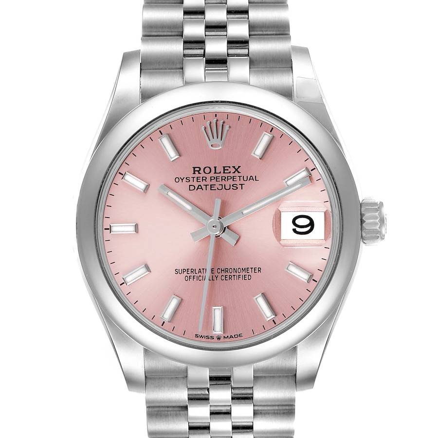 Rolex Datejust Midsize Pink Dial Steel Ladies Watch 278240 Unworn SwissWatchExpo