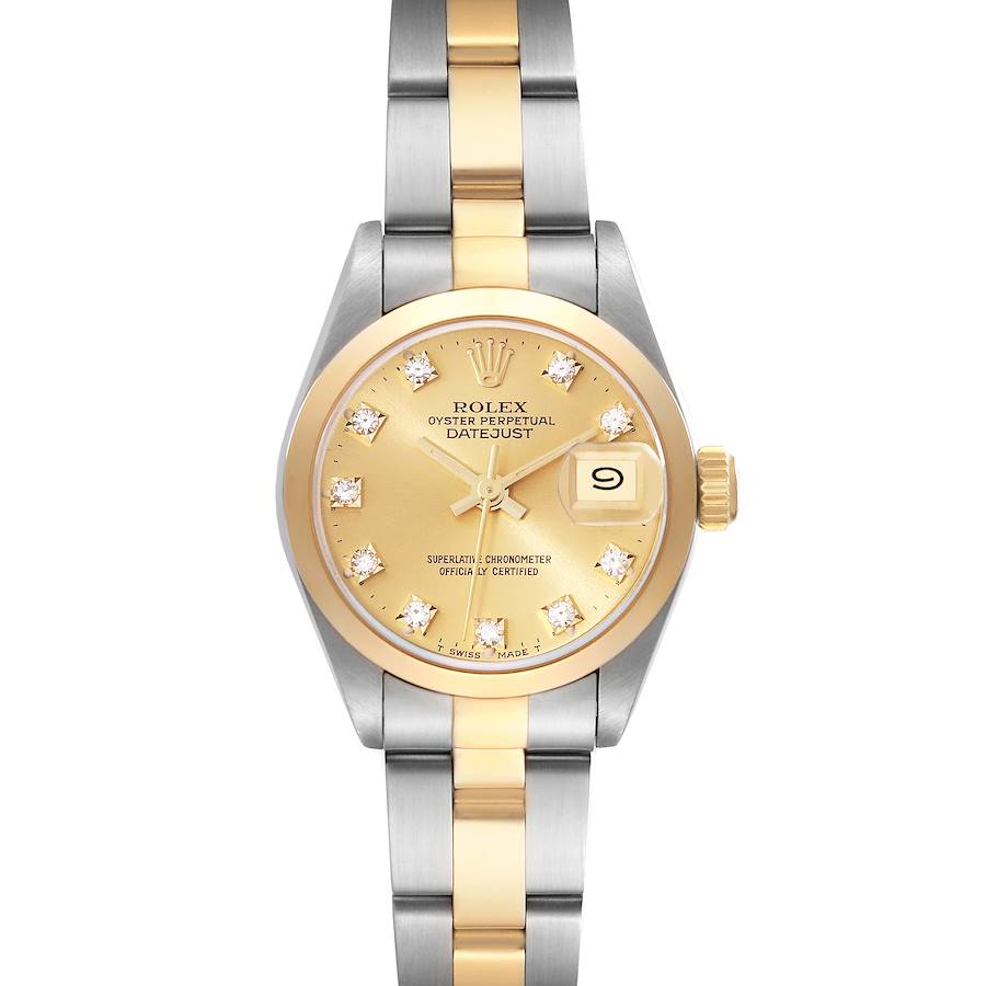 Rolex Datejust Steel Yellow Gold Diamond Dial Ladies Watch 79163 Papers SwissWatchExpo