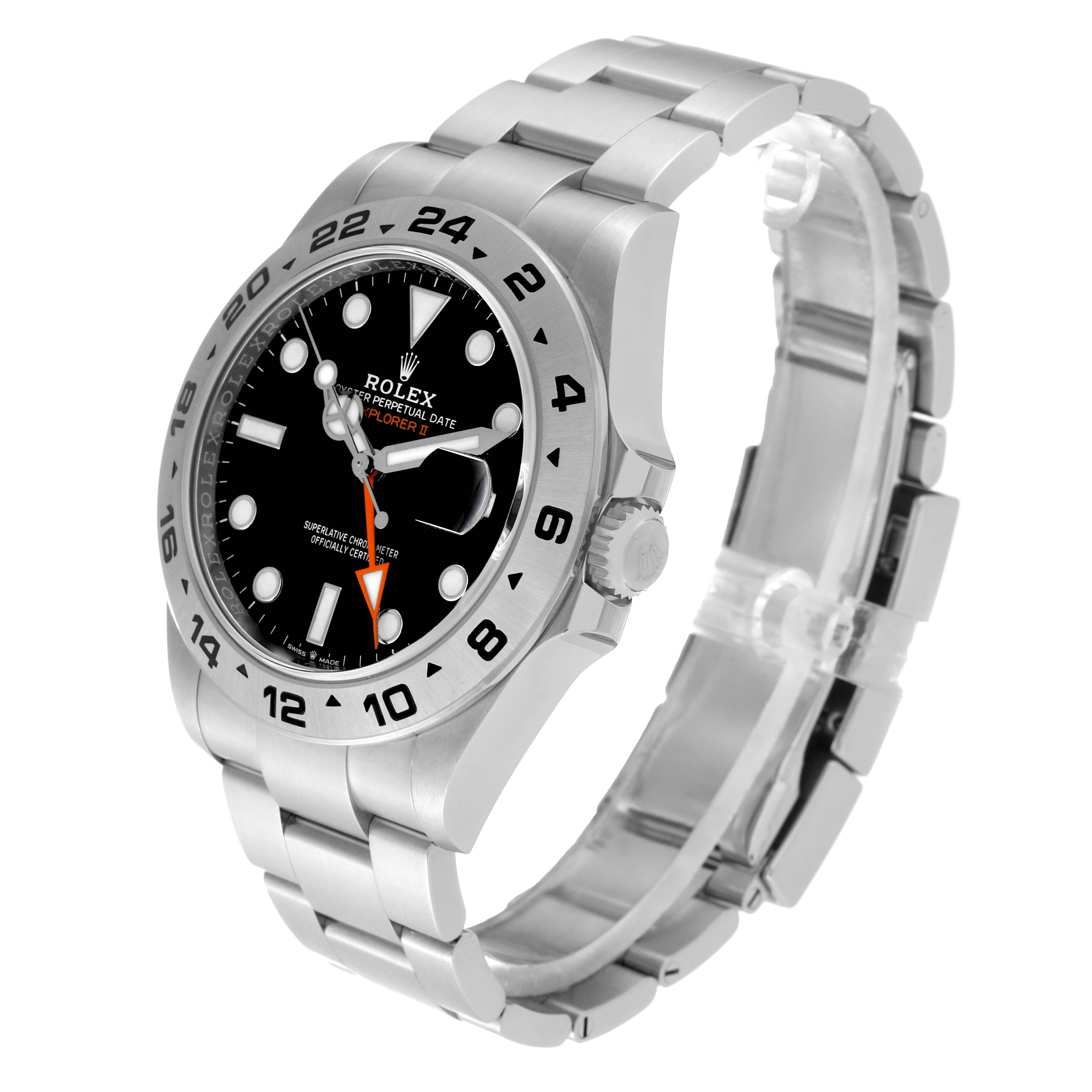The Rolex Explorer M226570-0002 Men's Stainless Steel Black Dial M226570-0002 Men's Stainless Steel Black Dial watch is shown at a three-quarter angle, displaying the face, bezel, crown, and bracelet.
