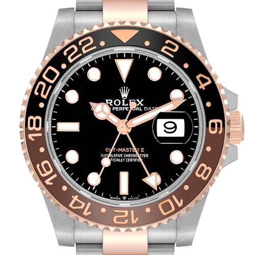 Photo of Rolex GMT Master II Root Beer Steel Rose Gold Mens Watch 126711 Box Card