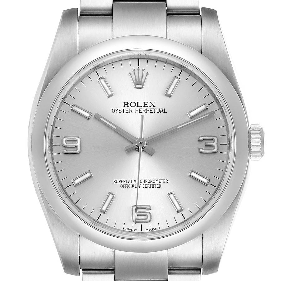 Rolex Oyster Perpetual 36 Silver Dial Steel Mens Watch 116000 Box Card SwissWatchExpo