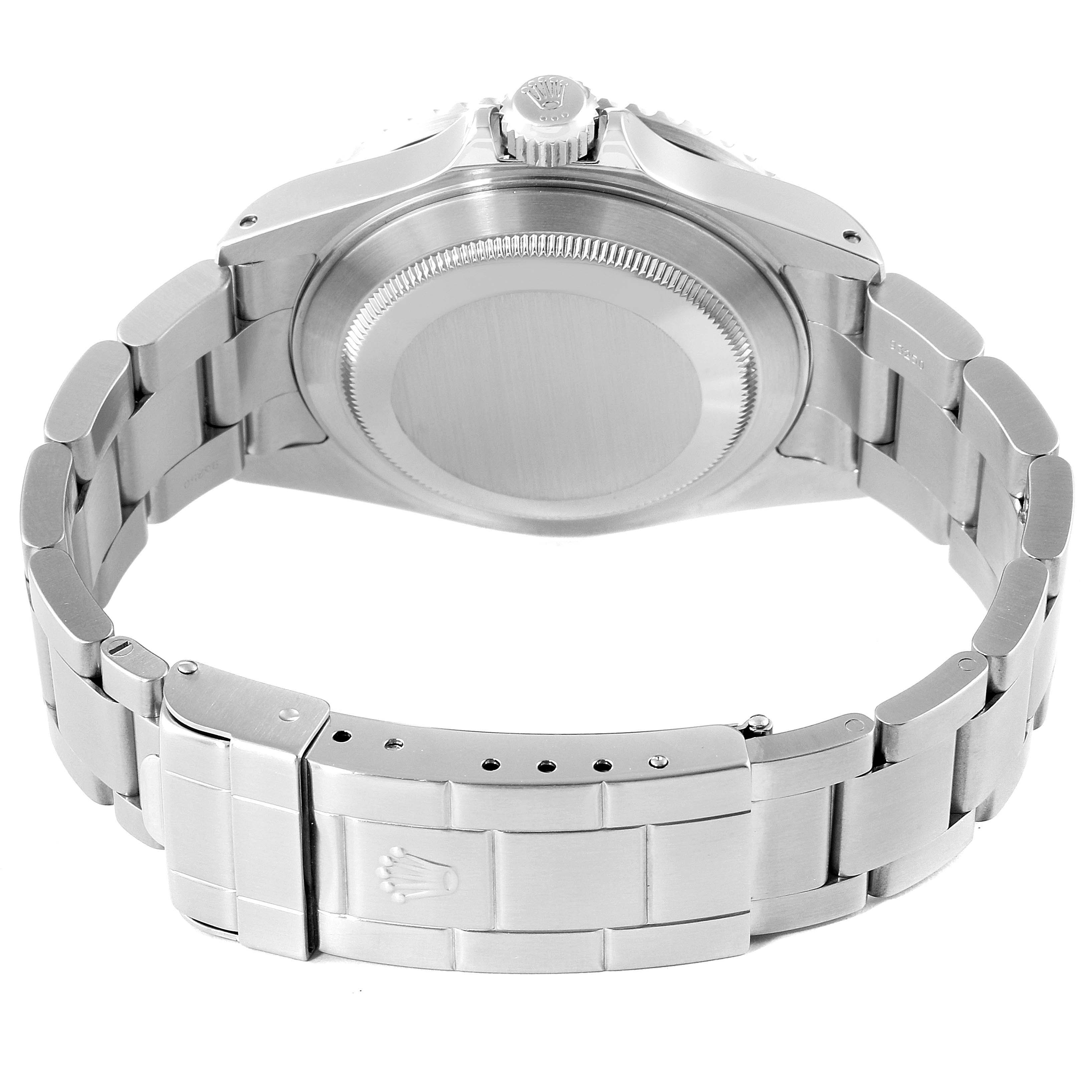 This image shows the back case and clasp of a Rolex Submariner 16610 Men's Stainless Steel Black Dial 16610 Men's Stainless Steel Black Dial watch, viewed from the rear.