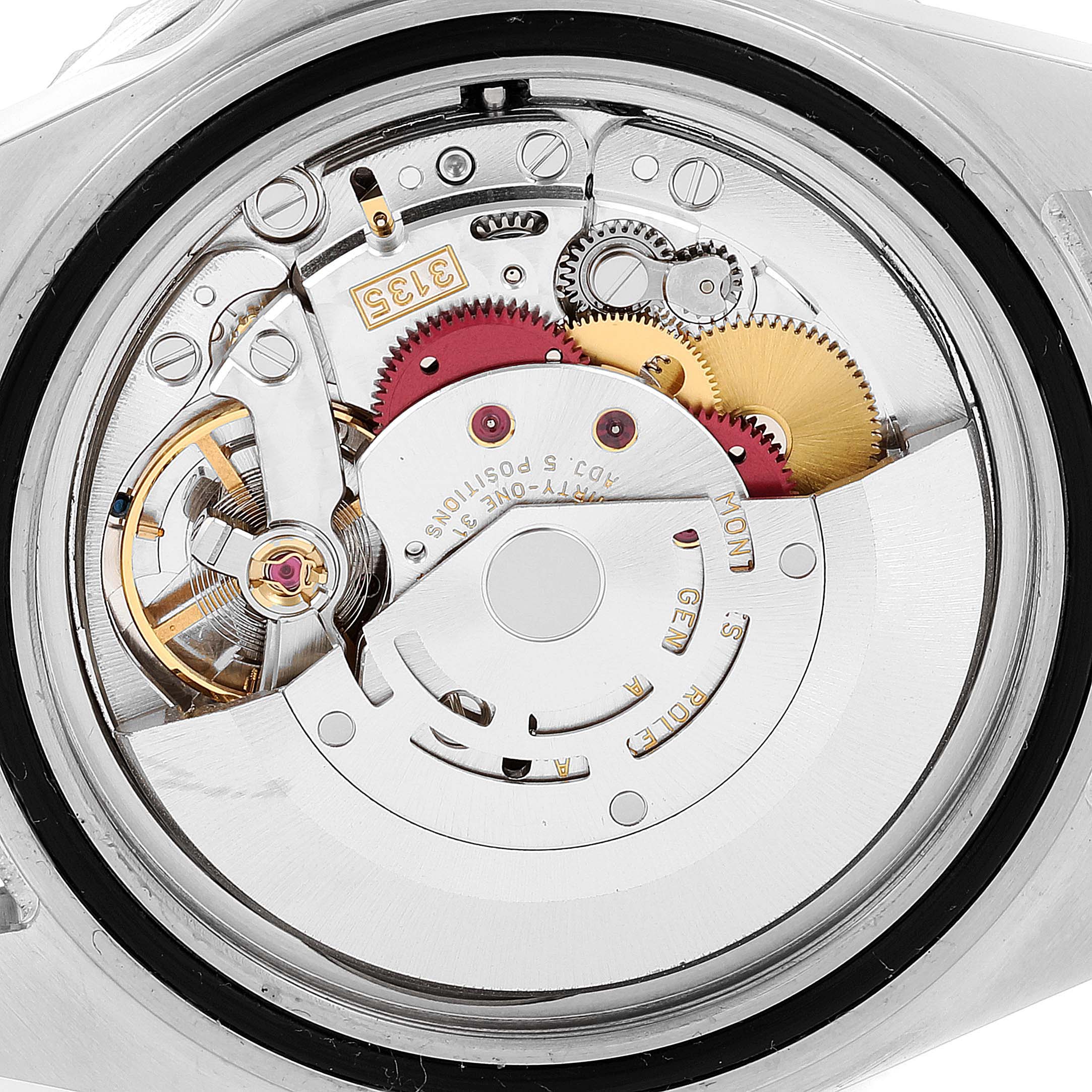 This image shows the internal mechanism of a Rolex Submariner 16610 Men's Stainless Steel Black Dial 16610 Men's Stainless Steel Black Dial watch from the back.