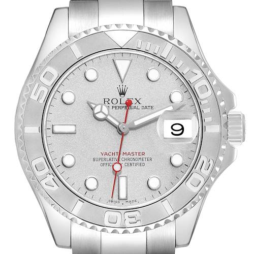 Photo of Rolex Yachtmaster Platinum Dial Bezel Steel Mens Watch 16622