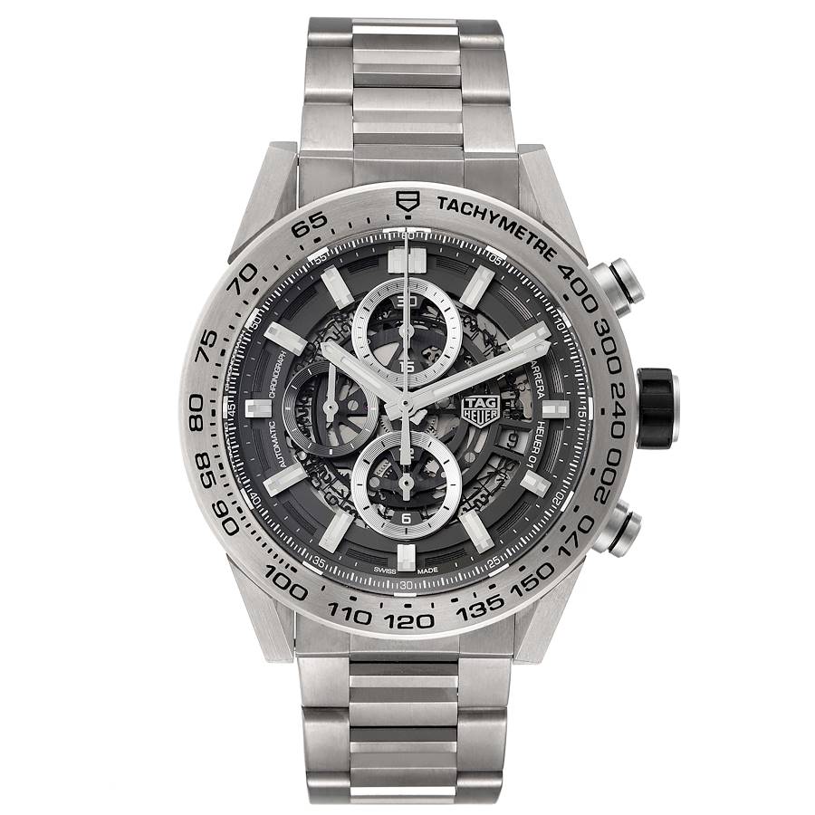 TAG Heuer Carrera Calibre Heuer 01 Skeleton Mens Watch CAR2A8A Box Card SwissWatchExpo