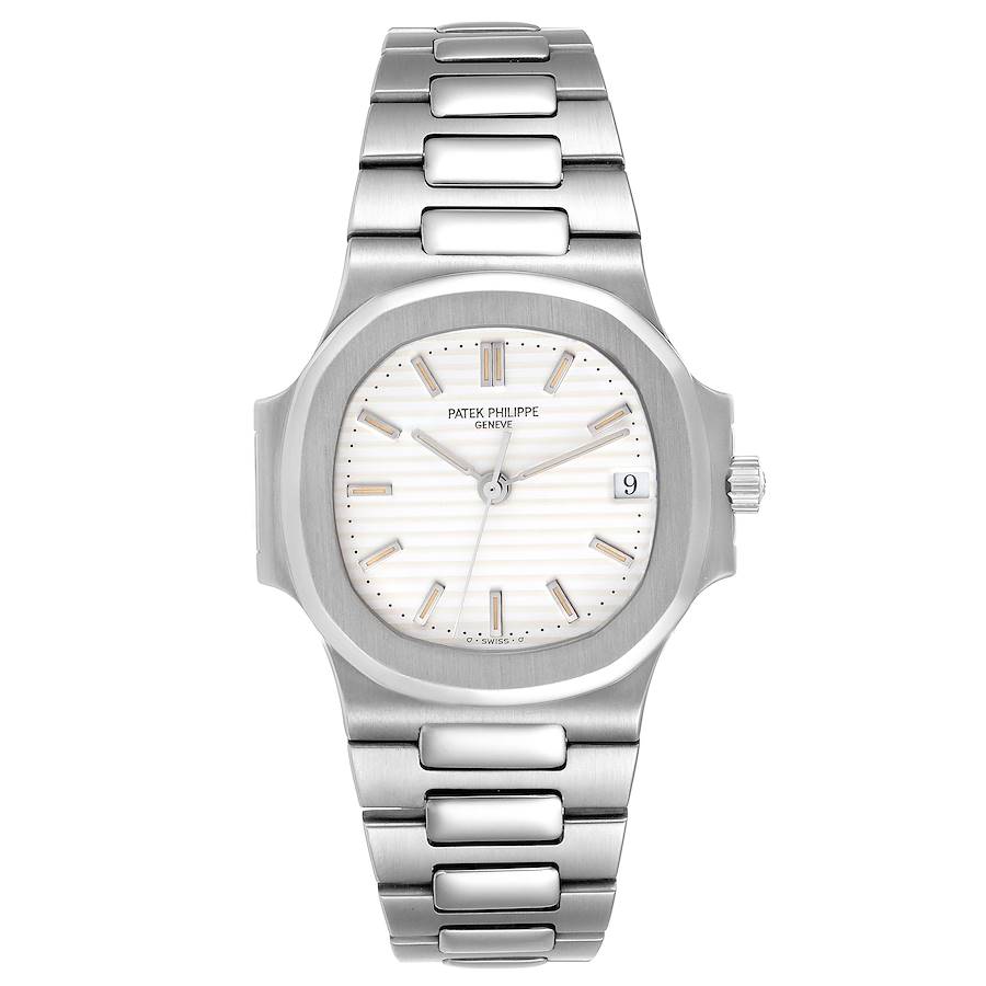 Patek Philippe Nautilus White Dial Automatic Steel Mens Watch 3800 Box Papers