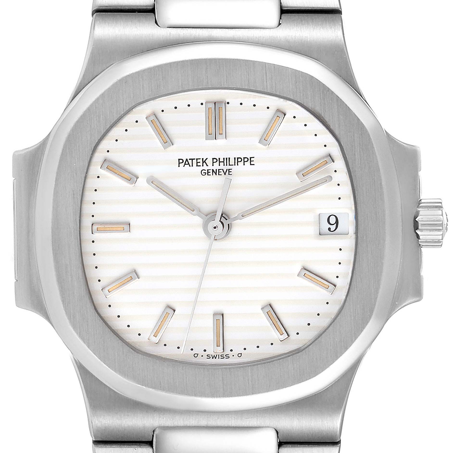 Patek Philippe Nautilus White Dial Automatic Steel Mens Watch 3800 Box ...