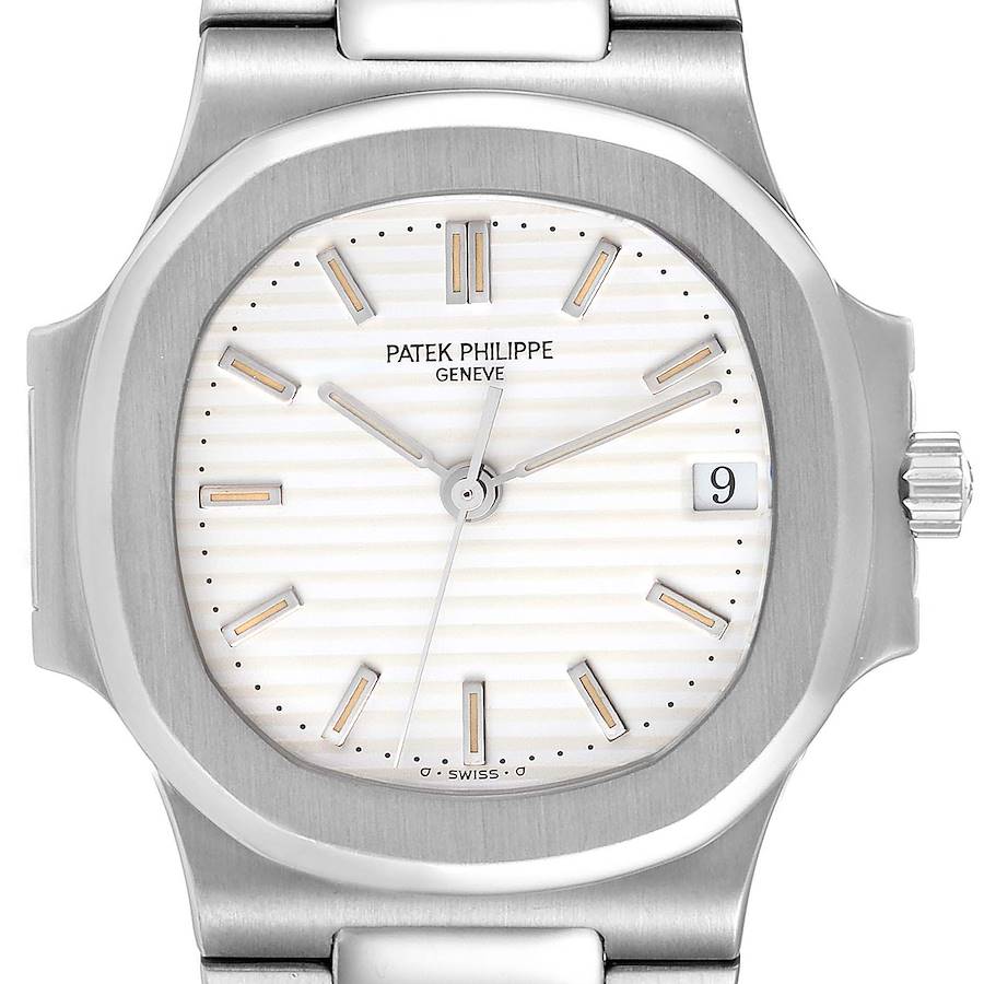 Patek Philippe Nautilus White Dial Automatic Steel Mens Watch 3800 Box Papers SwissWatchExpo