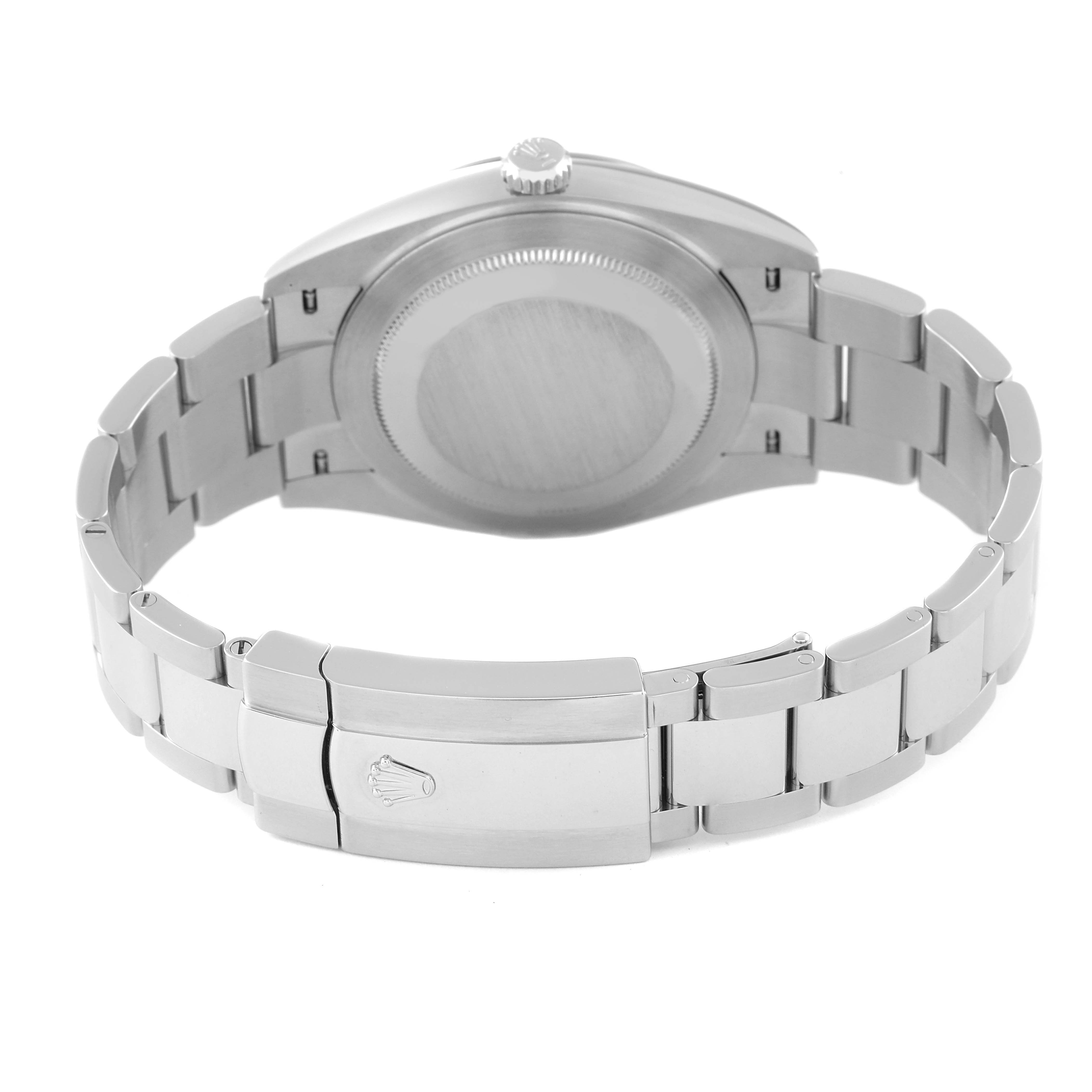 The image shows the back view of a Rolex Datejust 41 126334 Men's Stainless Steel White Dial 126334 Men's Stainless Steel White Dial model, highlighting its clasp and bracelet.