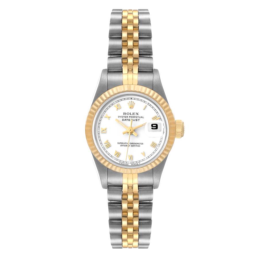 Rolex Datejust Steel Yellow Gold White Roman Dial Ladies Watch