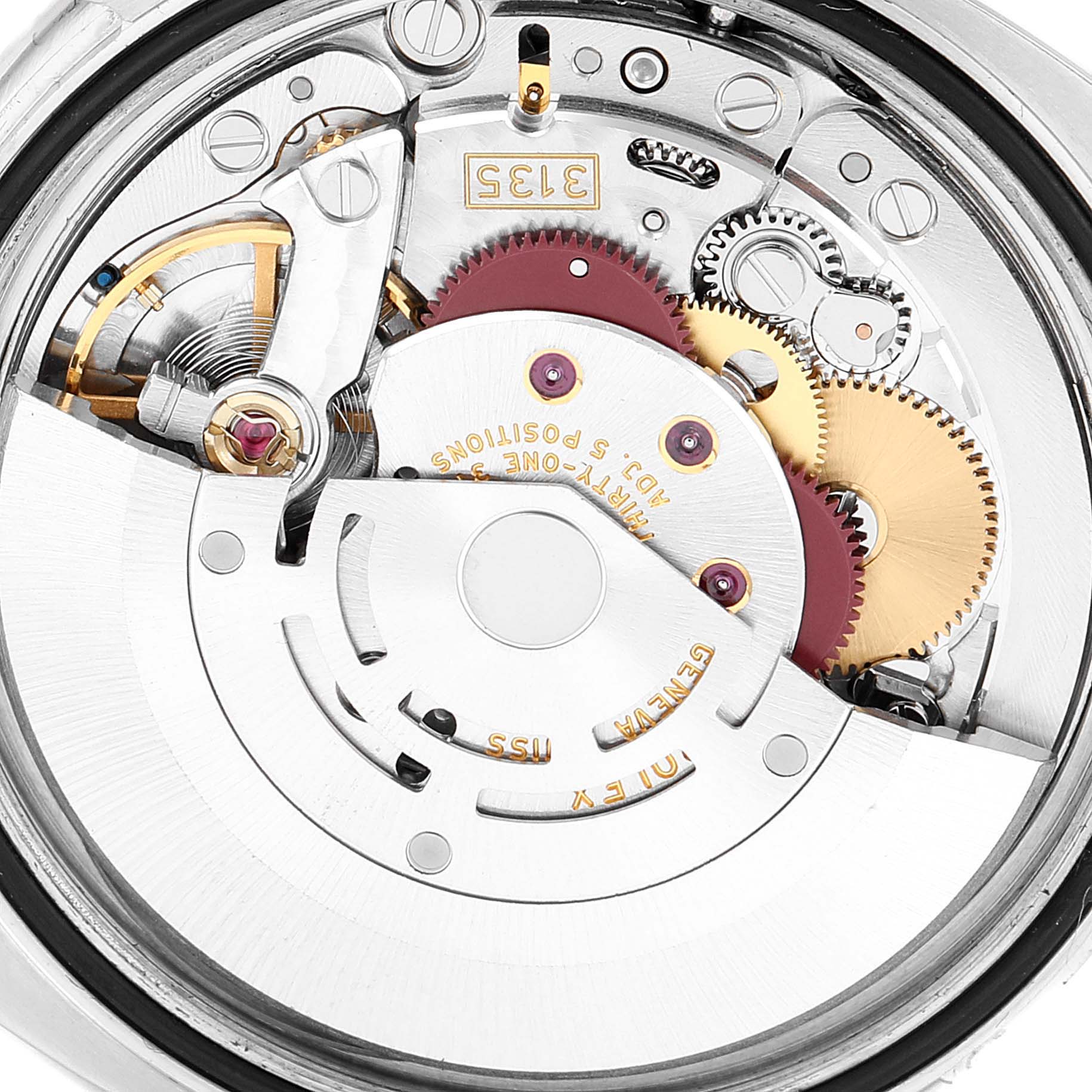 This image shows the internal mechanical movement of the Rolex Turn-o-Graph 116264 Men's Stainless Steel Black Dial 116264 Men's Stainless Steel Black Dial watch viewed from the back.