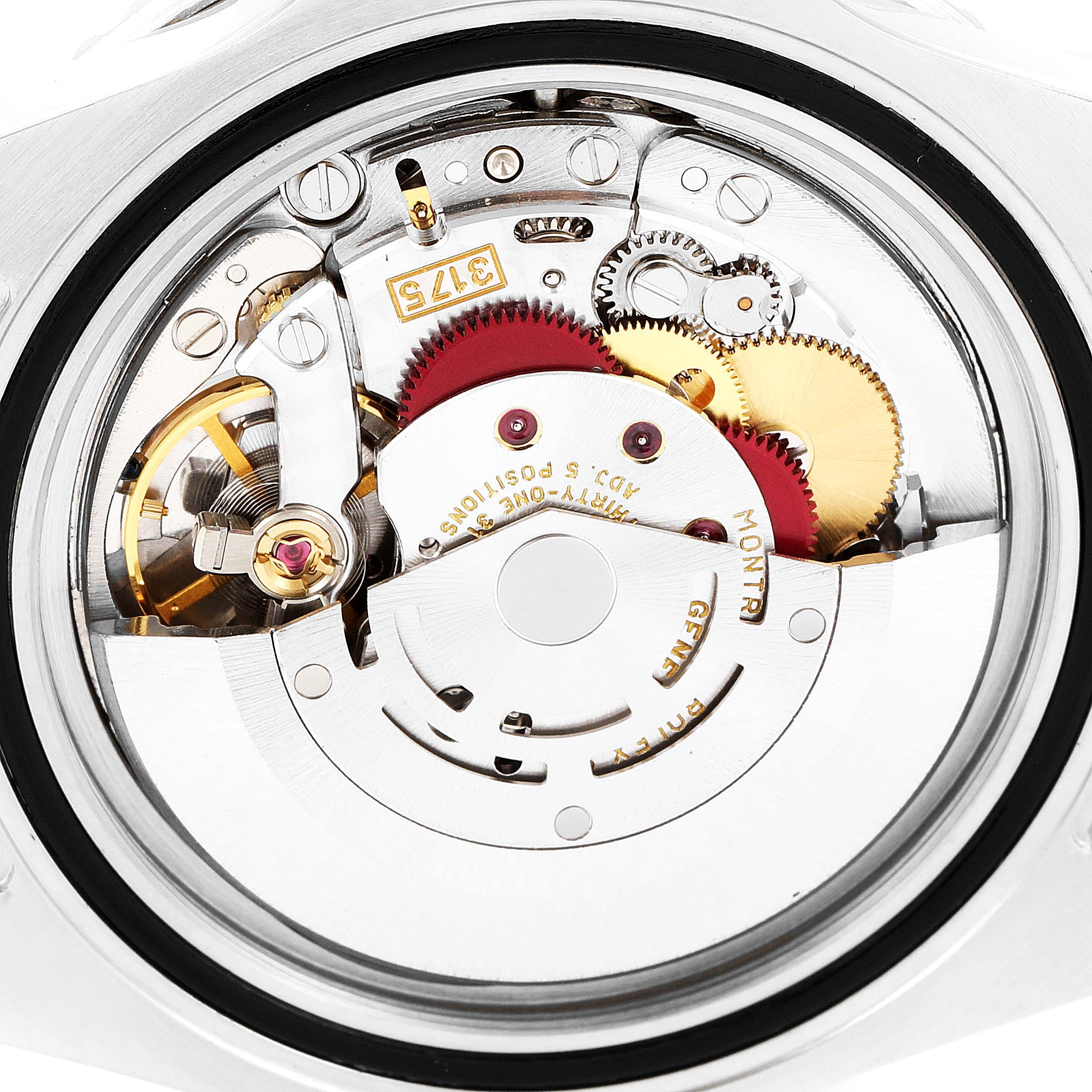 The image shows the movement and internal components of a Rolex GMT-Master 16700 Men
s Stainless Steel Black Dial 16700 Men
s Stainless Steel Black Dial watch from a rear, open-case angle.