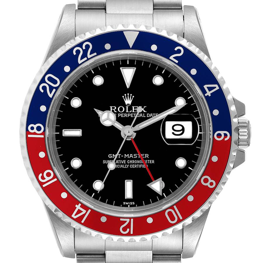 Rolex GMT Master 40mm Blue Red Pepsi Bezel Steel Watch 16700 Box Service Card SwissWatchExpo