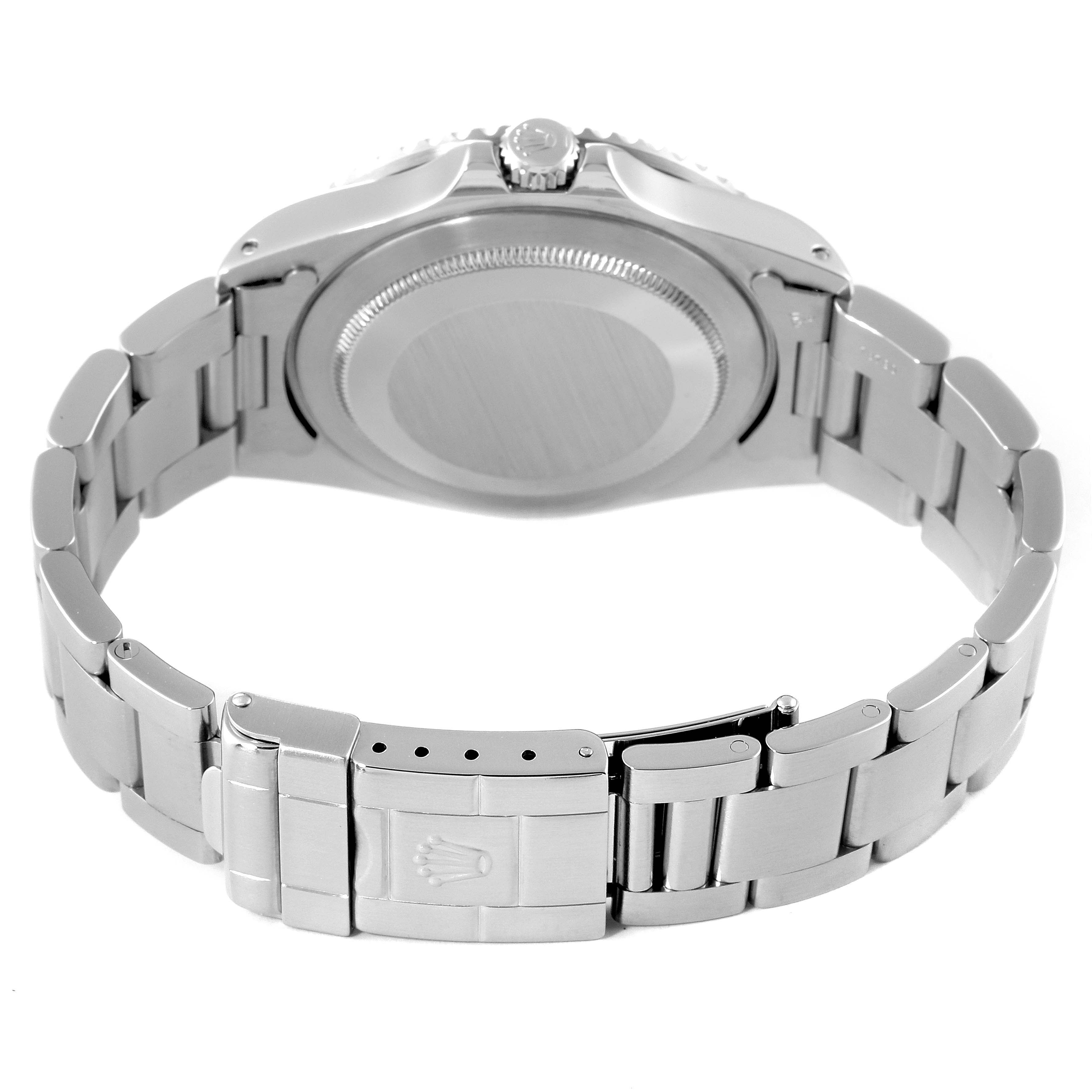 The image shows the back case and steel bracelet of a Rolex GMT-Master 16700 Men
s Stainless Steel Black Dial 16700 Men
s Stainless Steel Black Dial watch.