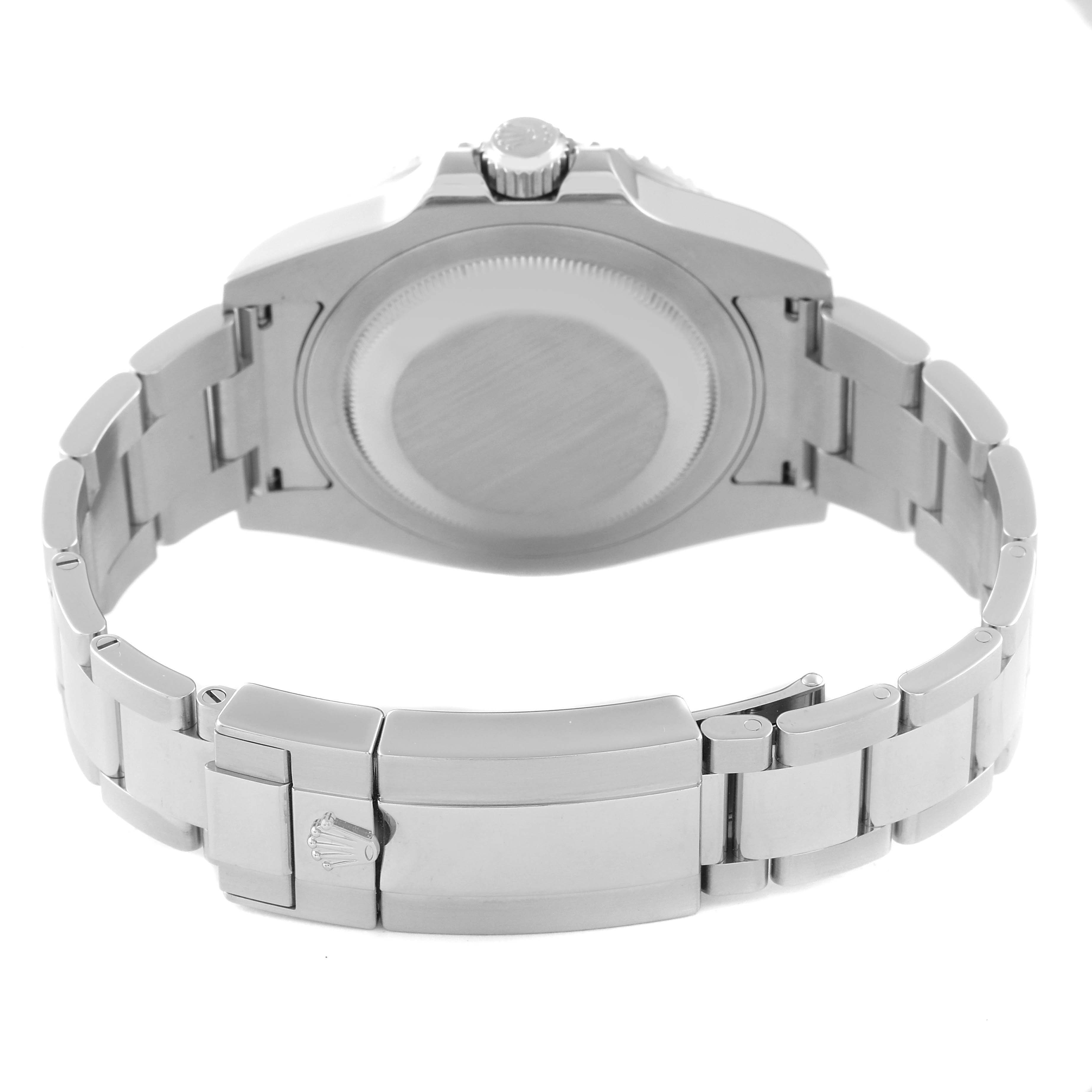 This image shows the back case and bracelet of a Rolex GMT-Master 116710 Men's Stainless Steel Black Dial 116710 Men's Stainless Steel Black Dial watch from a rear angle.