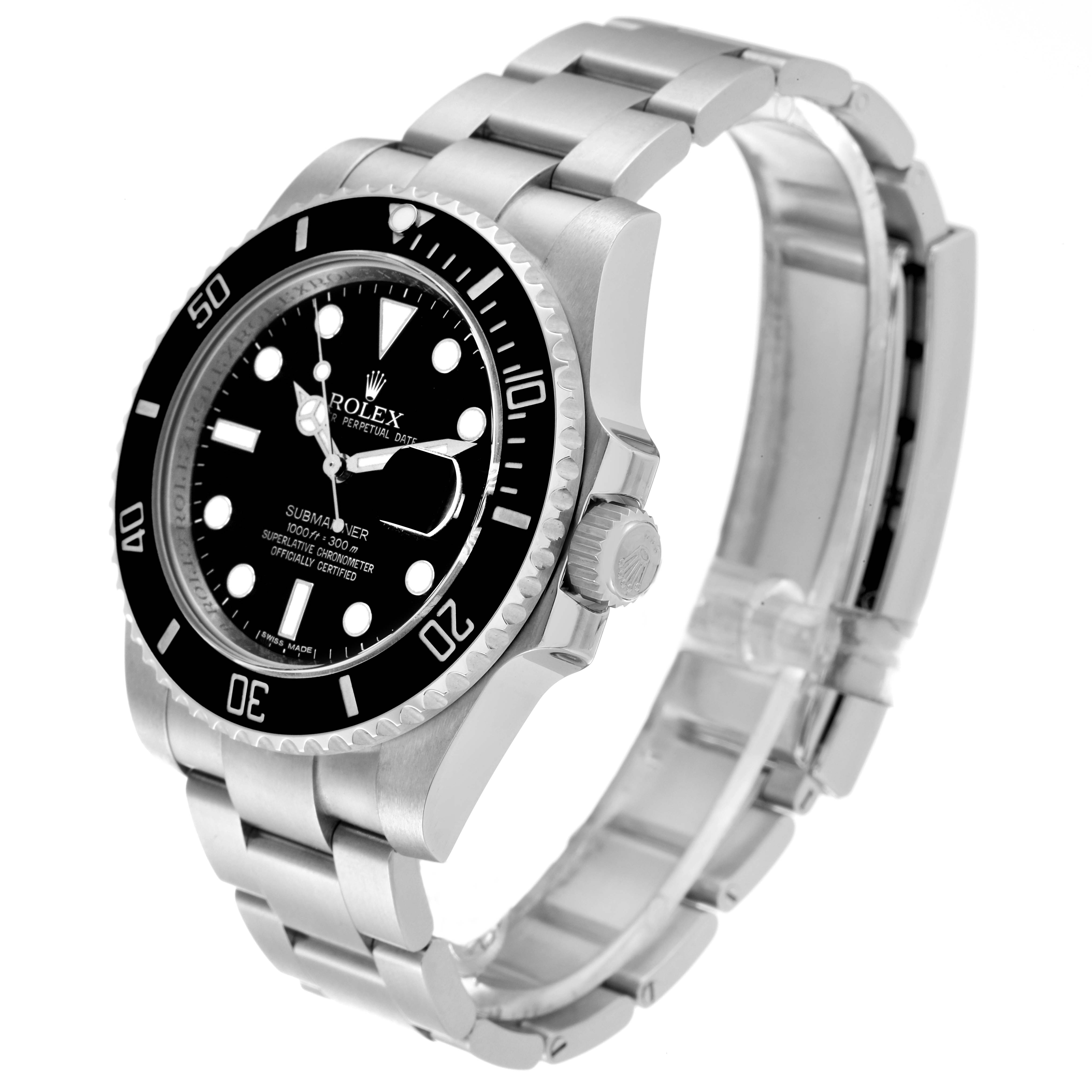 The image shows a Rolex Submariner 116610 Men's Stainless Steel Black Dial 116610 Men's Stainless Steel Black Dial watch at a three-quarter angle, highlighting the dial, bezel, bracelet, and crown.