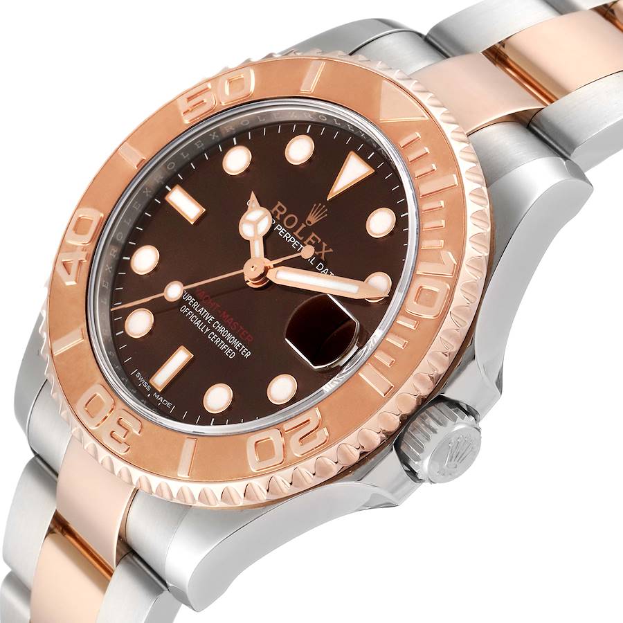 Rolex Yachtmaster 37 Midsize Steel Rose Brown Dial Gold Mens Watch ...