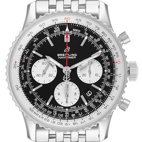 Photo of Breitling Navitimer 01 Steel Black Dial Mens Watch AB0121 Box Card