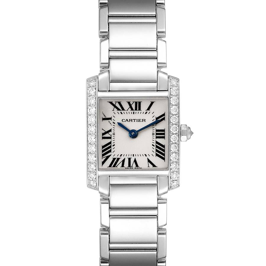 Cartier Tank Francaise 18K White Gold Diamond Ladies Watch WE1002S3 SwissWatchExpo