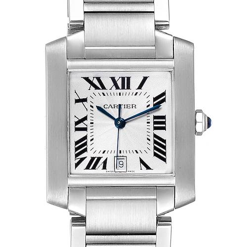 Photo of Cartier Tank Francaise Silver Dial Automatic Steel Mens Watch W51002Q3
