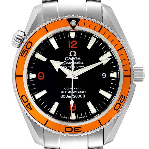 Photo of Omega Seamaster Planet Ocean Orange Bezel Steel Mens Watch 2209.50.00 Card