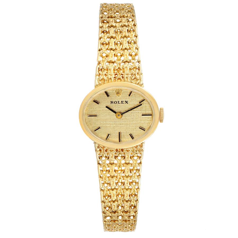 Rolex 14k Yellow Gold Champagne Dial Vintage Cocktail Ladies Watch