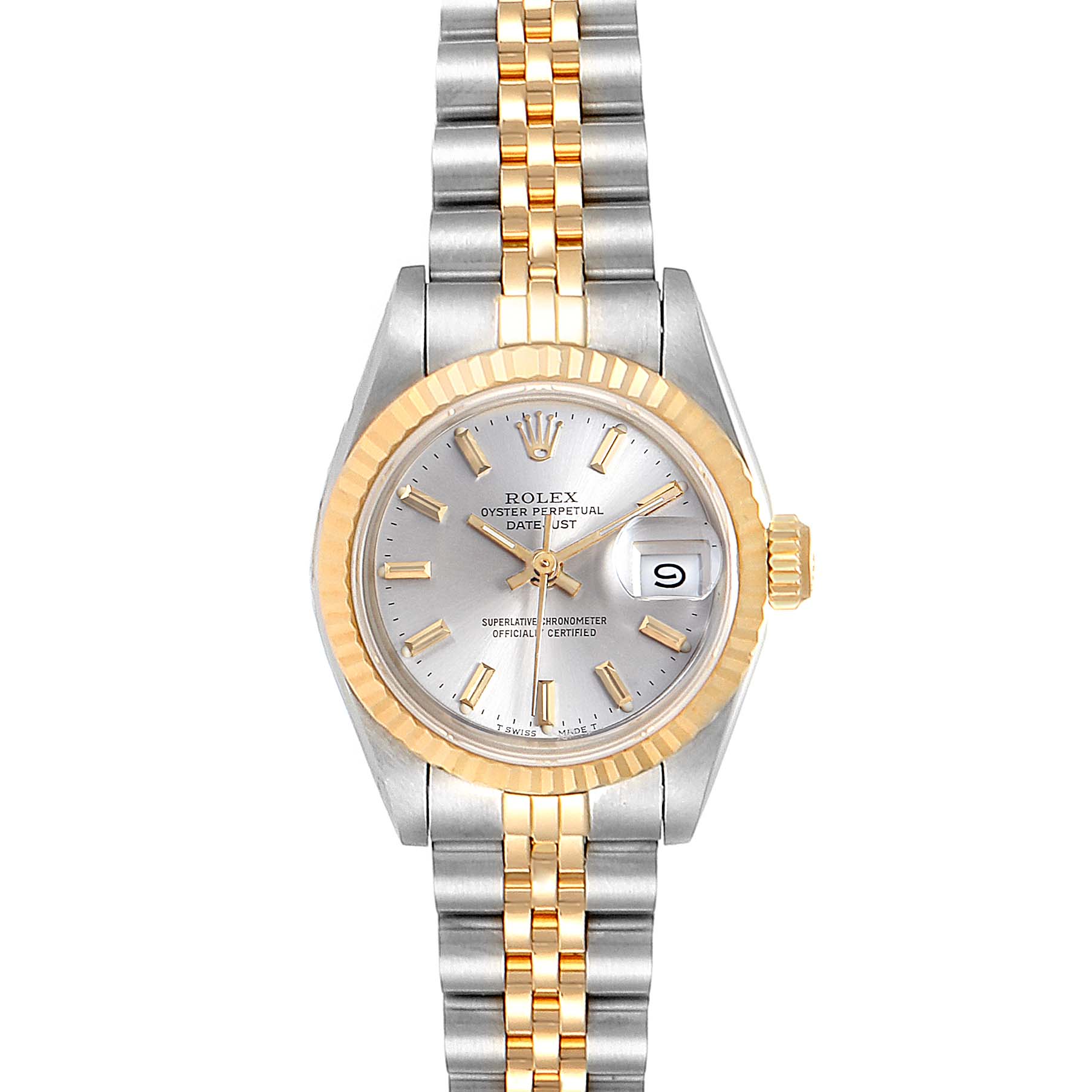 Rolex Datejust Steel Yellow Gold Silver Dial Ladies Watch 69173 Box ...