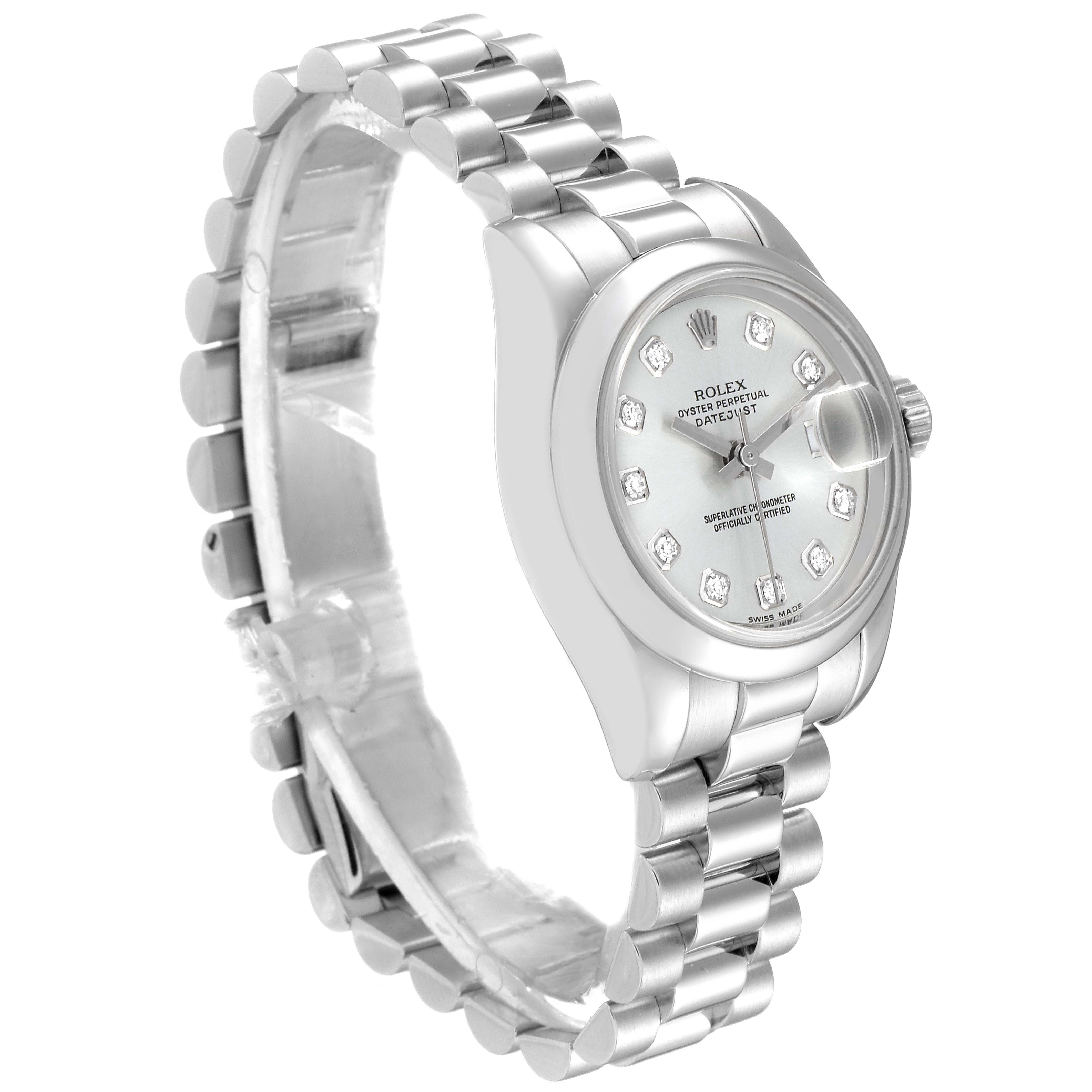 ✳︎✳︎✳︎ 179166 Rolex Lady Datejust Platinum Ice Blue Dial Watch
