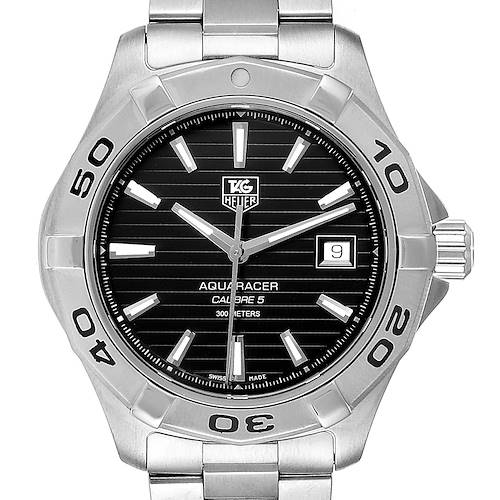 Photo of Tag Heuer Aquaracer Black Dial Automatic Steel Mens Watch WAY2110 Box