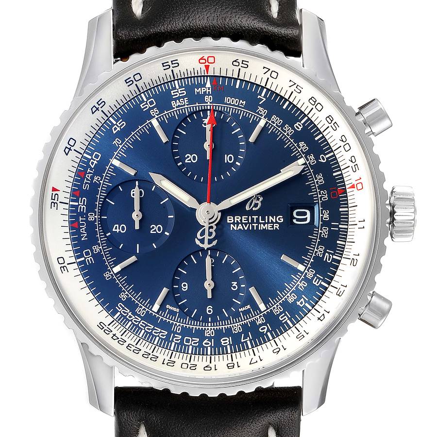 Breitling Navitimer Heritage Blue Dial Steel Mens Watch A13324 Box Papers SwissWatchExpo