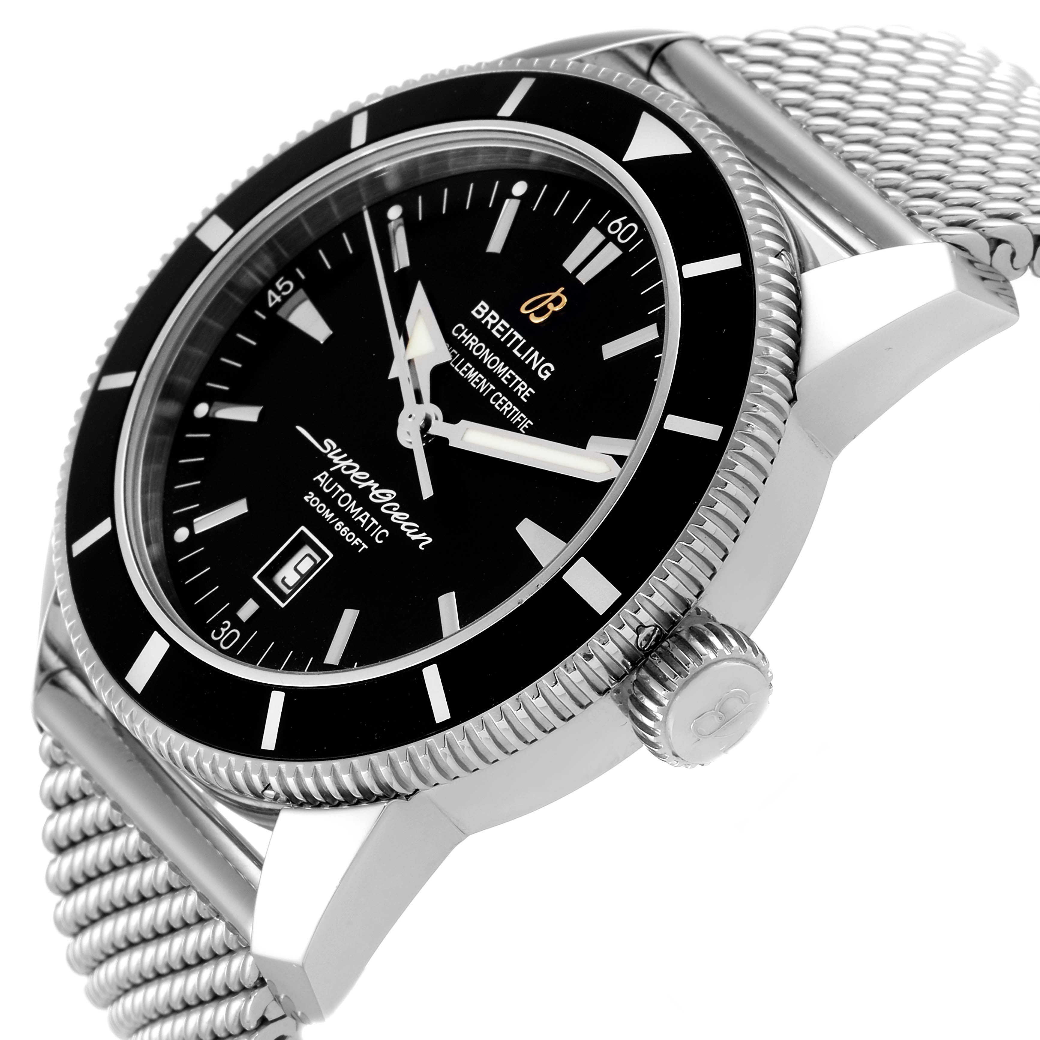 Breitling Superocean Heritage 46mm Black Dial Mens Steel Watch A17320 ...