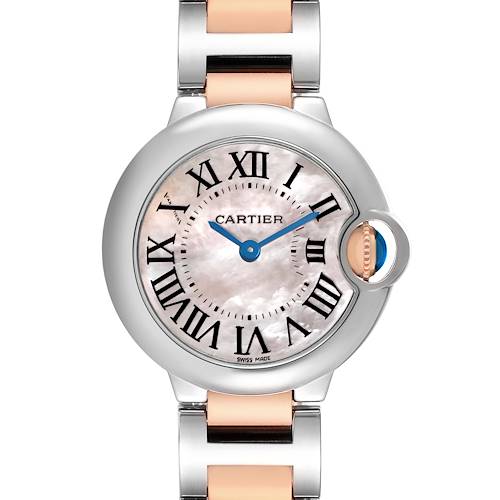 Photo of Cartier Ballon Bleu 28 Steel Rose Gold Pink MOP Ladies Watch W6920034