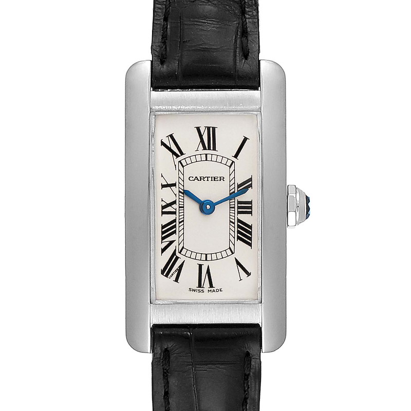 Cartier Tank Americaine 18K White Gold Ladies Watch W2601956 SwissWatchExpo