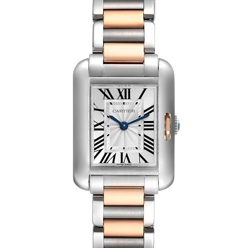 Photo of Cartier Tank Anglaise Small Steel Rose Gold Ladies Watch W5310036 Box Papers