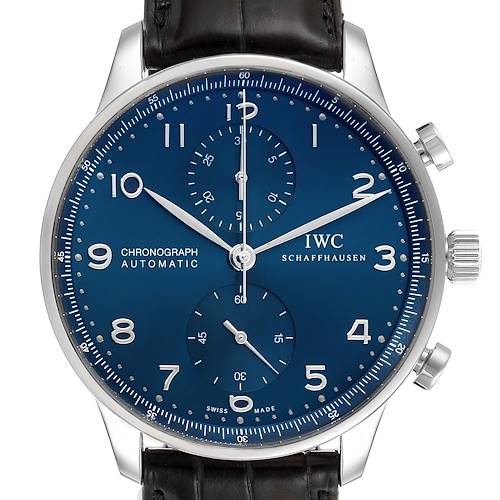 Photo of NOT FOR SALE IWC Portuguese Chronograph Blue Dial Steel Mens Watch IW371491 Box Card PARTIAL PAYMENT