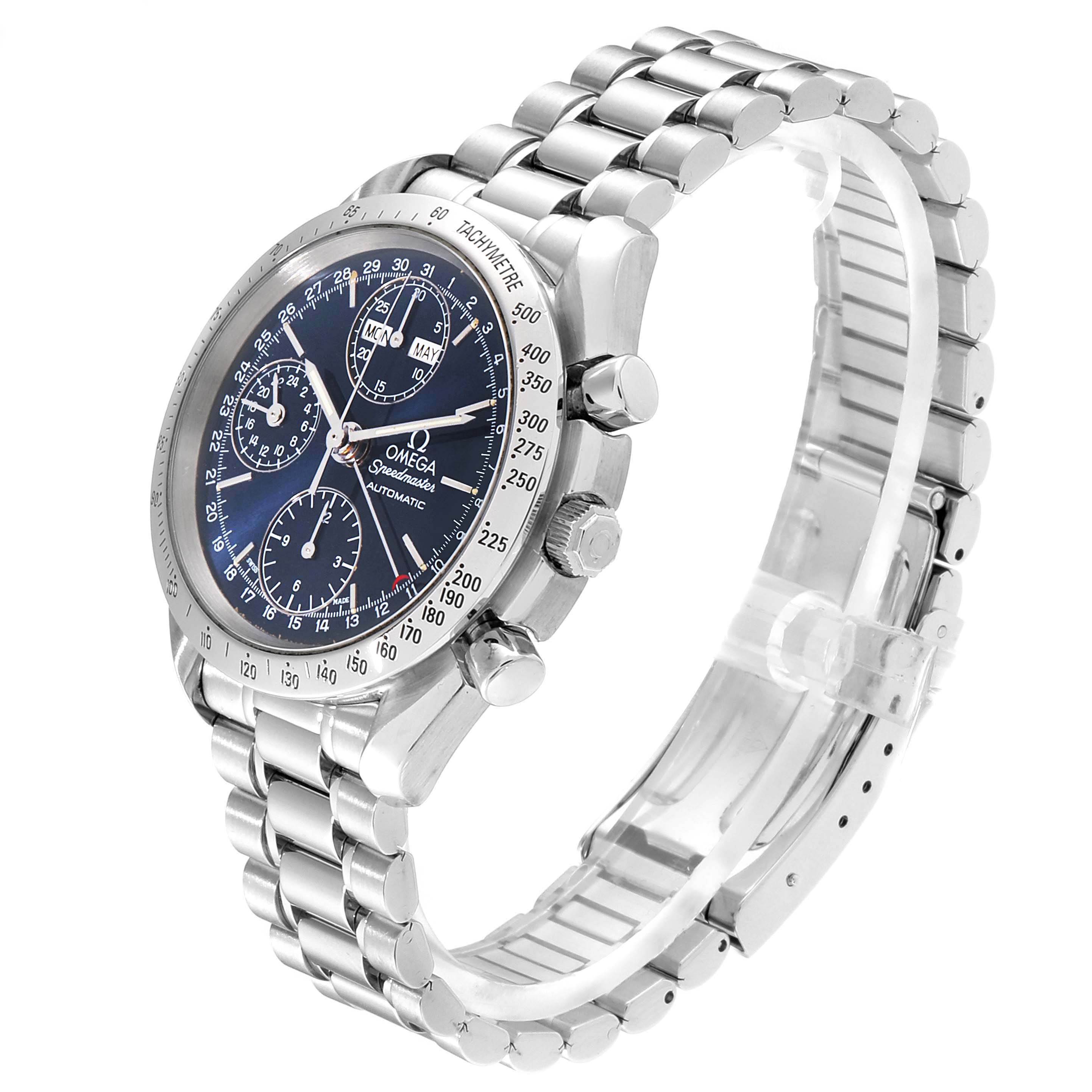 omega speedmaster day date blue