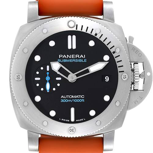 Photo of Panerai Submersible Automatic Black Dial Steel Mens Watch PAM01973 Box Card