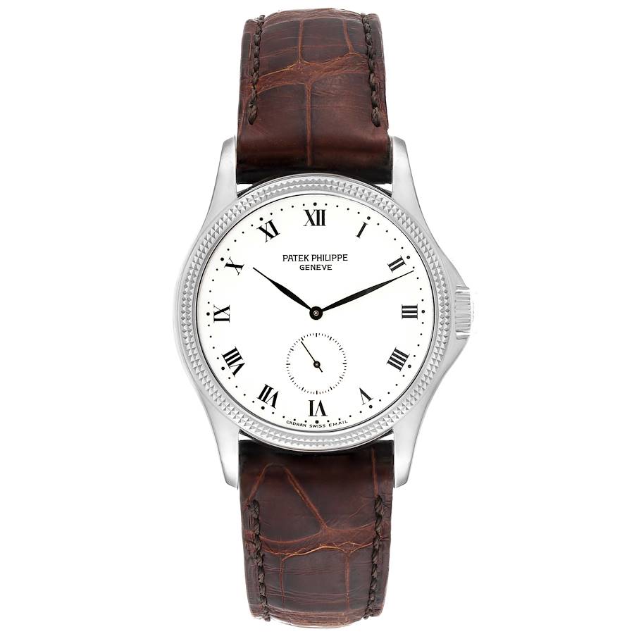 Patek Philippe Calatrava White Gold White Dial Mens Watch 5115