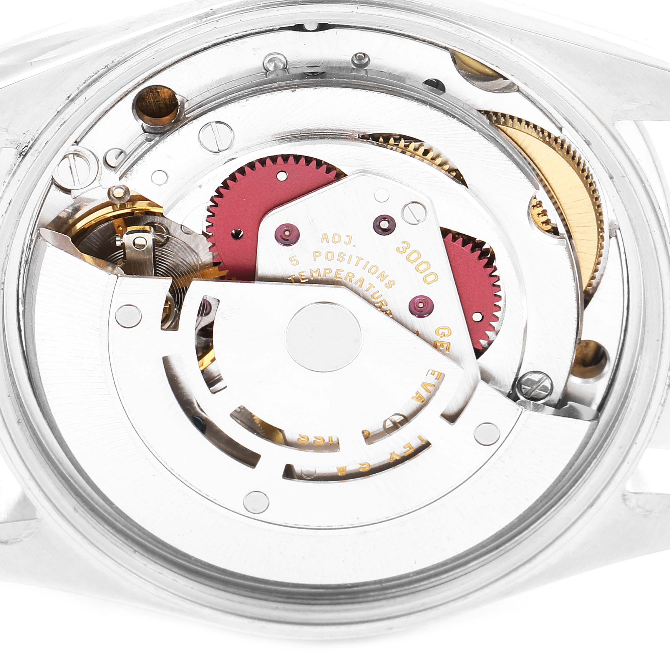 This image shows the internal mechanical movement of a Rolex Air-King 14000 Men's Stainless Steel Blue Dial 14000 Men's Stainless Steel Blue Dial watch from a top-down angle.