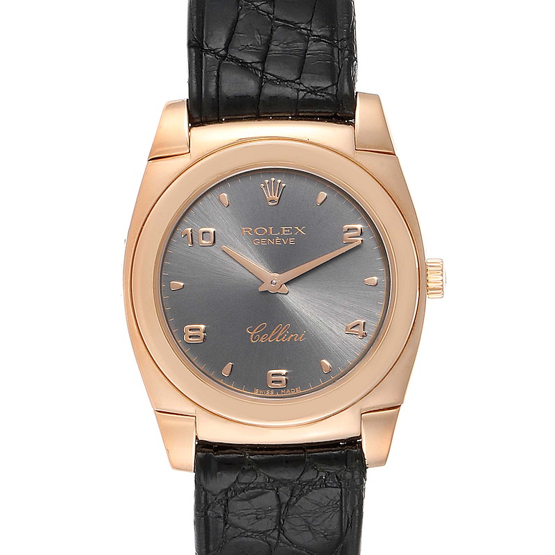 Rolex Cellini Cestello Rose Gold Slate Dial Ladies Watch 5320 Box Papers SwissWatchExpo