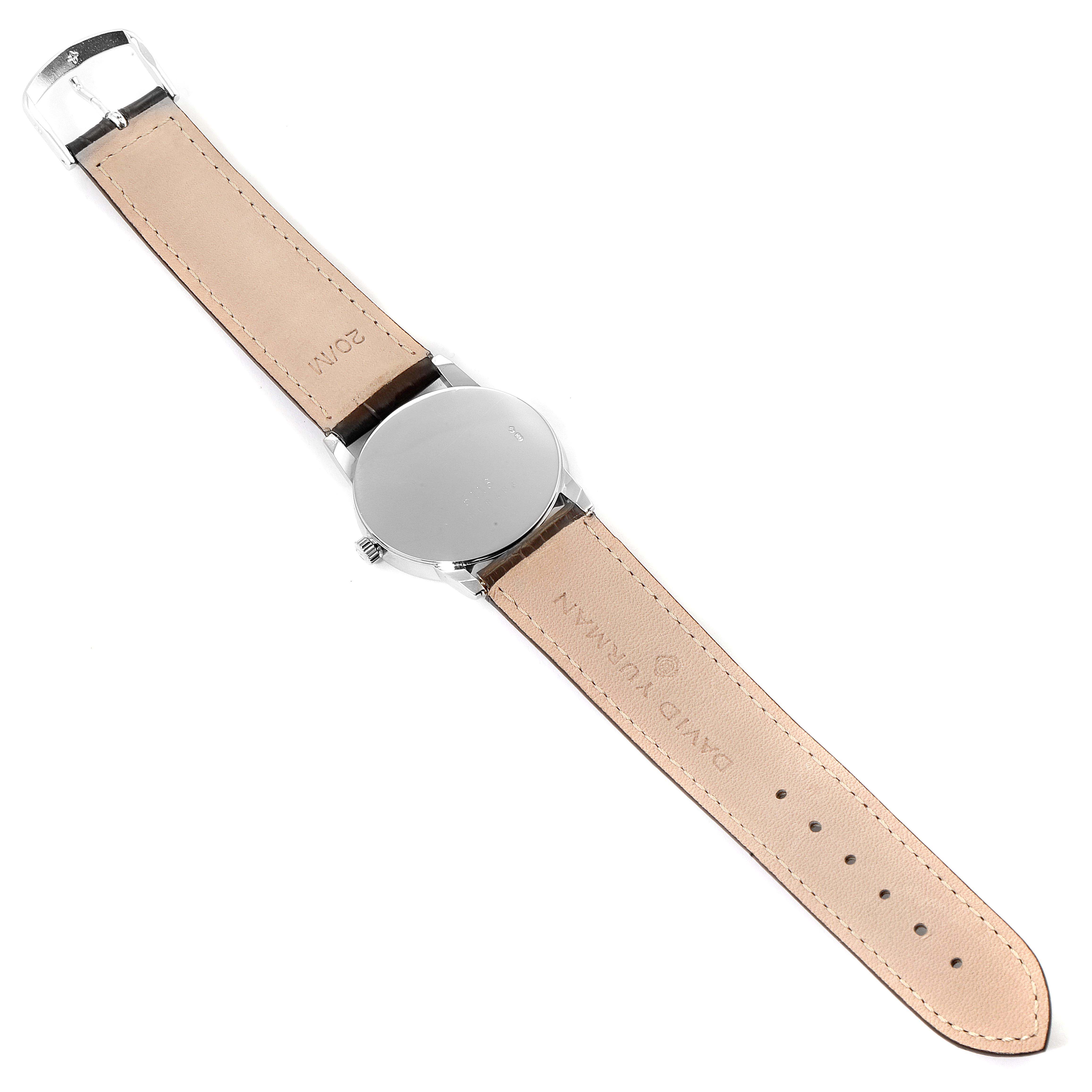 The image shows the back and strap of a Rolex Cellini 5116 Men's White Gold Grey Dial 5116 Men's White Gold Grey Dial watch, laid flat and viewed from the back side.