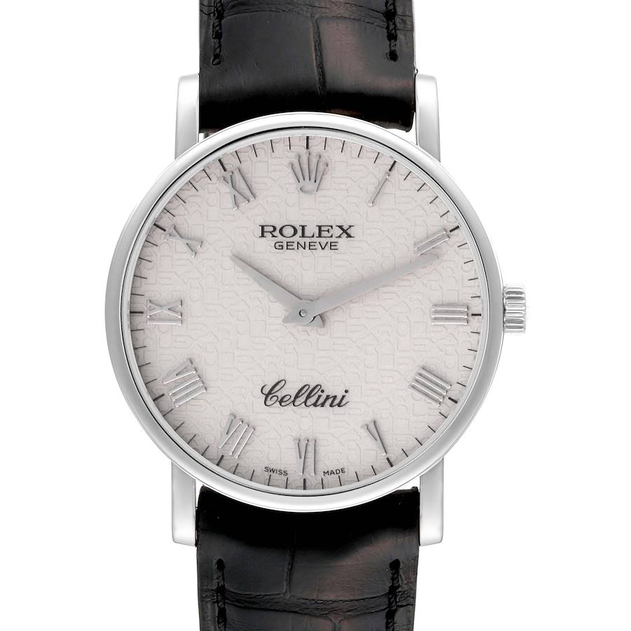 Rolex Cellini Classic White Gold Ivory Anniversary Dial Mens Watch 5115 SwissWatchExpo
