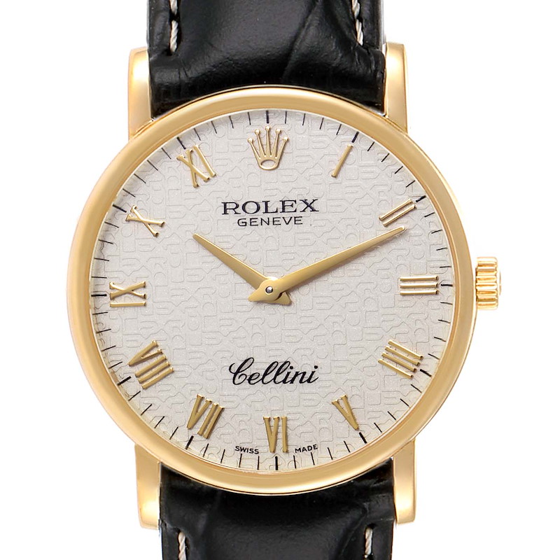 Rolex Cellini Classic Yellow Gold Anniversary Dial Mens Watch 5115 SwissWatchExpo