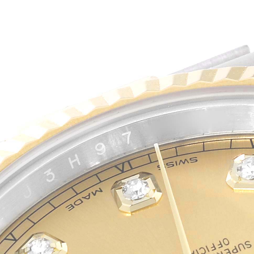 The image shows a close-up of the dial, bezel, and part of the inscription on the Rolex Datejust 41 M126333-0011 Men's Steel and Gold (two tone) Champagne Dial M126333-0011 Men's Steel and Gold (two tone) Champagne Dial model.