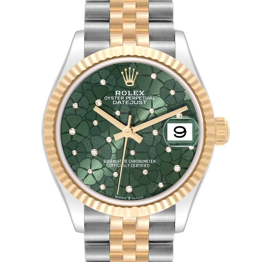 Rolex Datejust Midsize Steel Yellow Gold Floral Diamond Dial Ladies Watch 278273 SwissWatchExpo