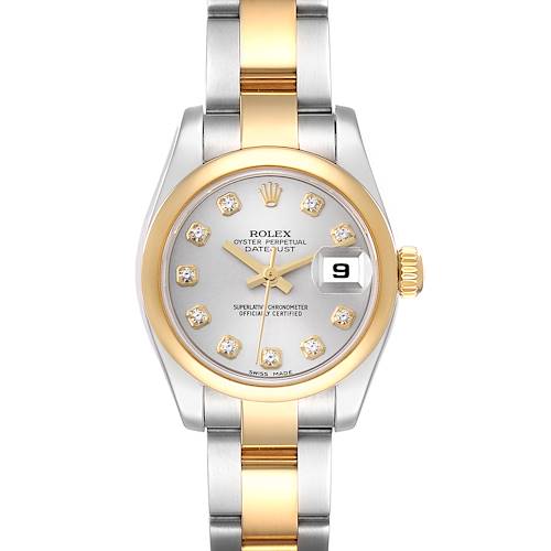 Photo of Rolex Datejust Silver Diamond Dial Steel Yellow Gold Ladies Watch 179163