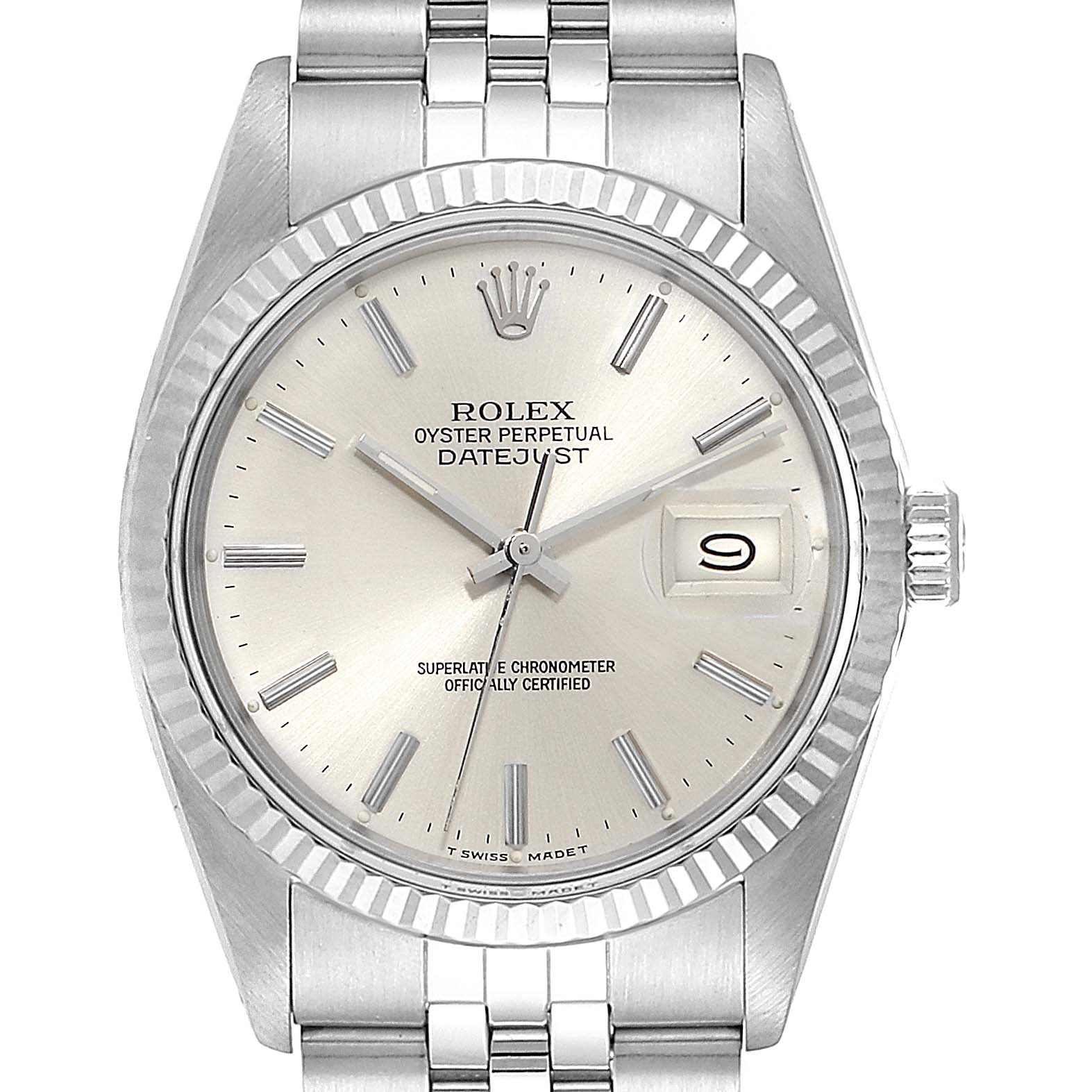 rolex datejust silver and gold