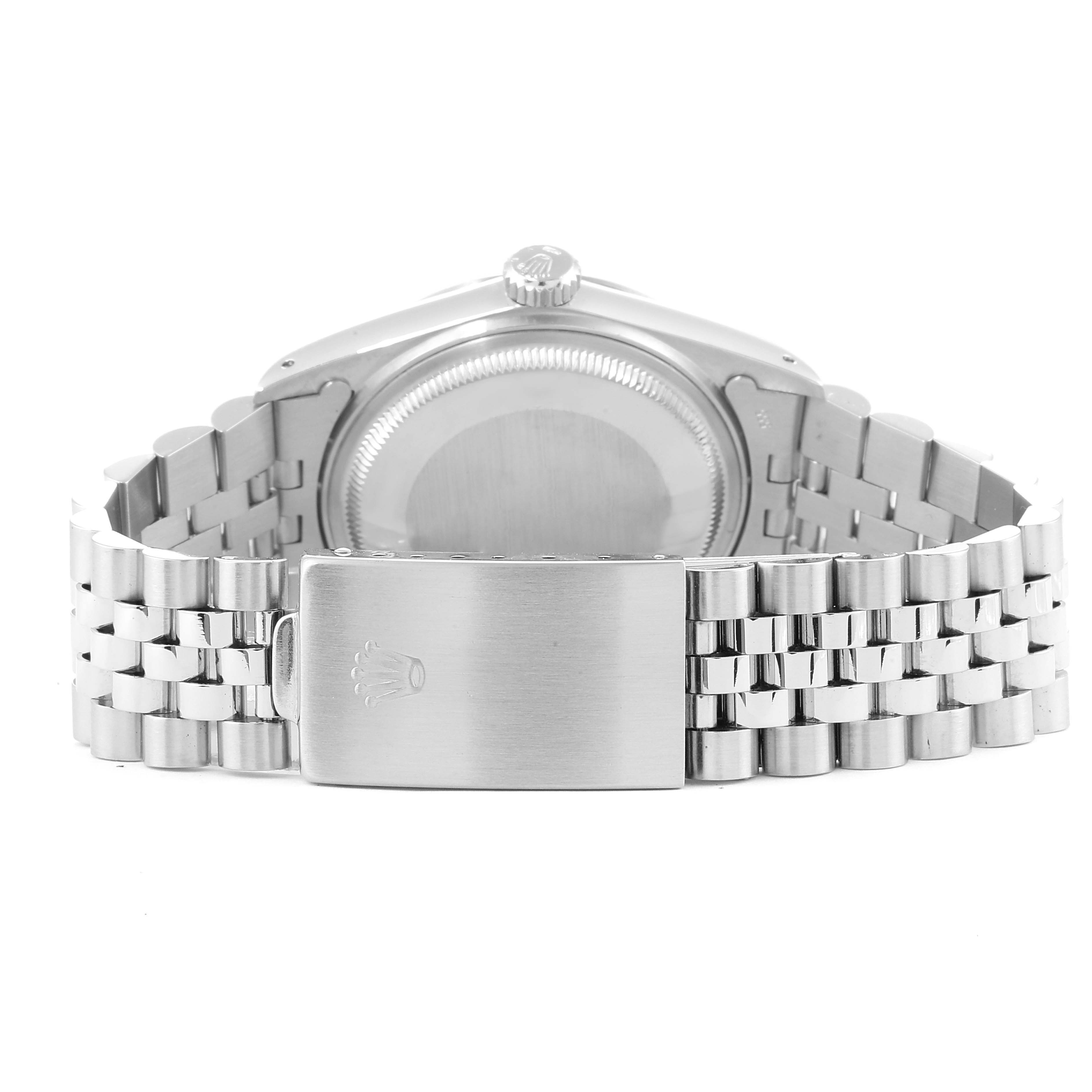 This image shows the back and bracelet clasp of the Vintage Collection Rolex watch.