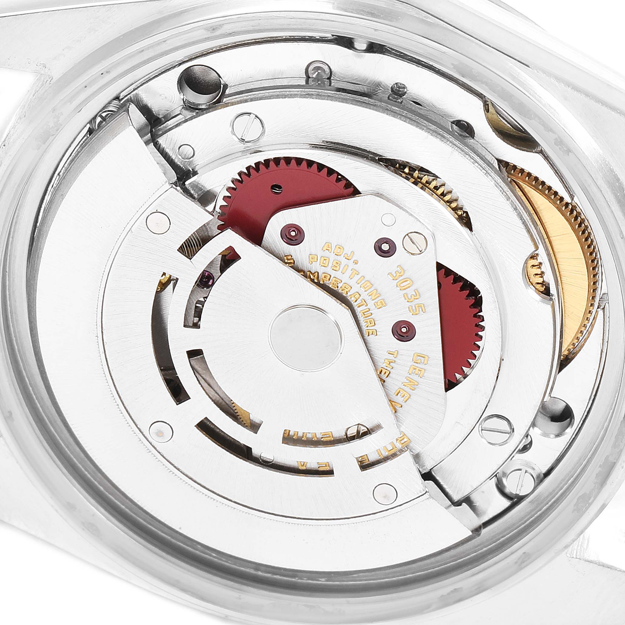 This image shows the back of the Rolex Vintage Collection 16014 Men's Stainless Steel Black Dial 16014 Men's Stainless Steel Black Dial watch, highlighting its mechanical movement components.