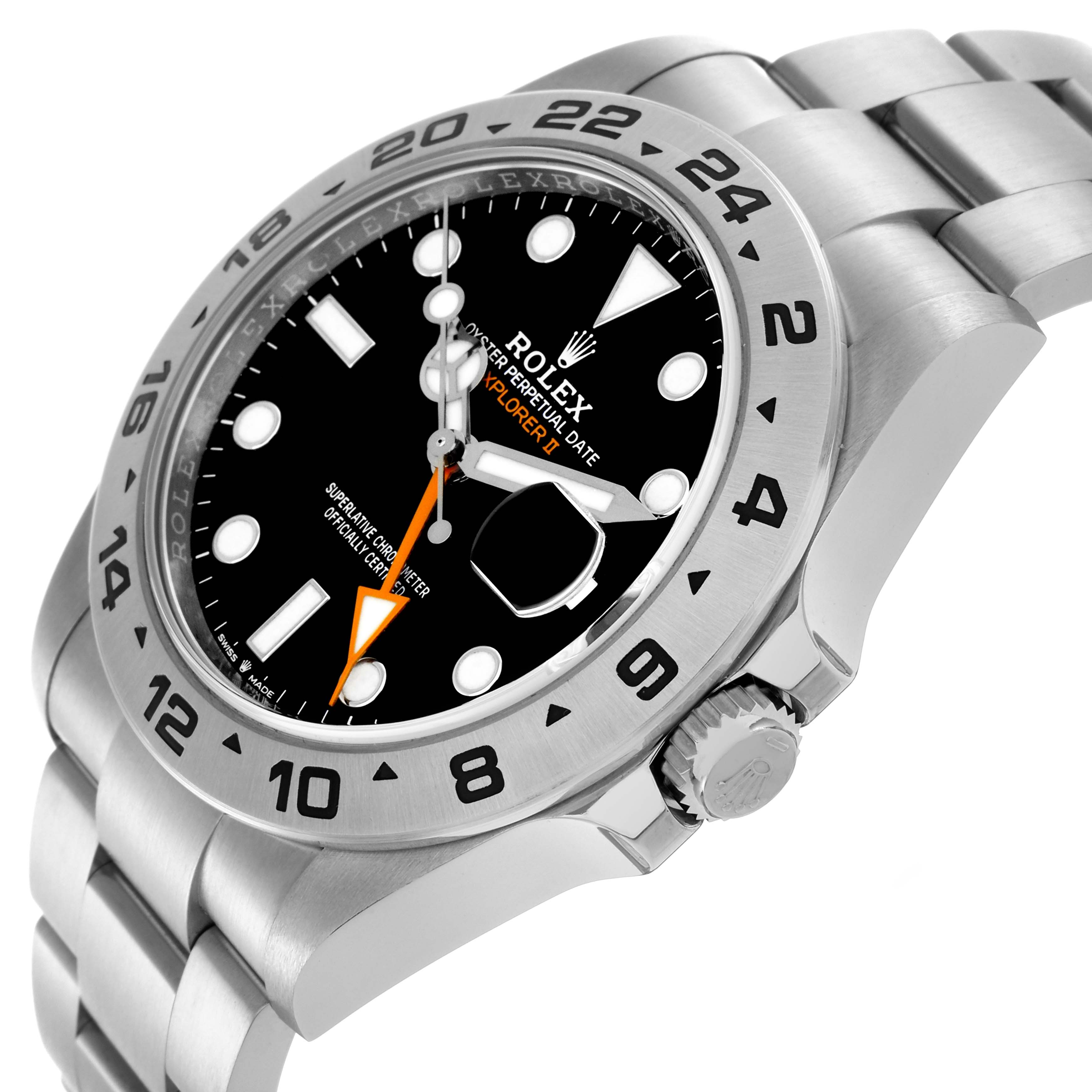 The Rolex Explorer 226570 Men
s Stainless Steel Black Dial 226570 Men
s Stainless Steel Black Dial watch is shown at a three-quarter angle, highlighting the face, bezel, and part of the bracelet.